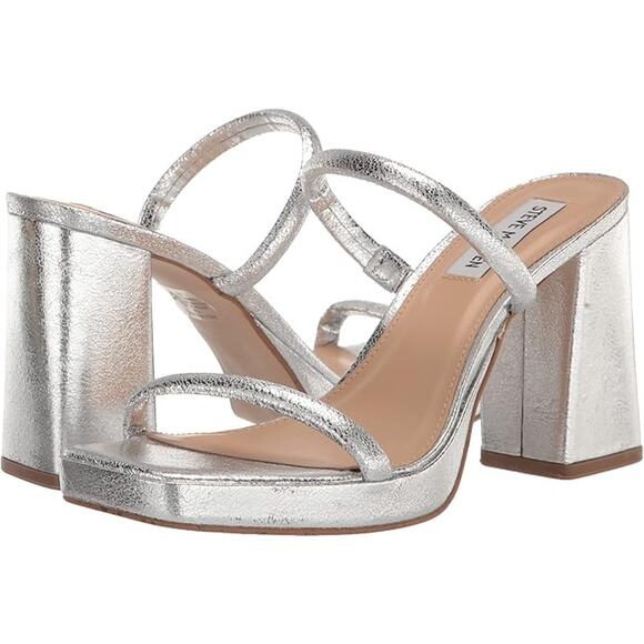 NEW Steve Madden Polly Platform Heels Silver Women’s Size 9.5 POLL02S1751095 - Picture 6 of 9